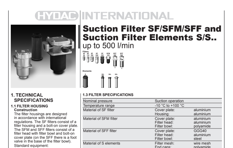 SS FILTROS SUCCION